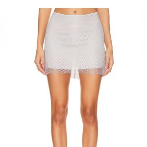 Crystal Mini Skirt in Silver